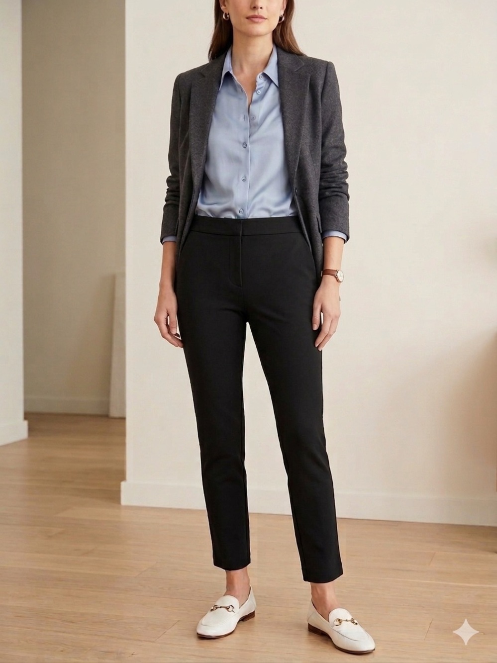 Tahari Black Straight-Leg Ankle Pants